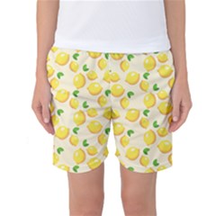 Fruits Template Lemons Yellow Women s Basketball Shorts by Pakrebo