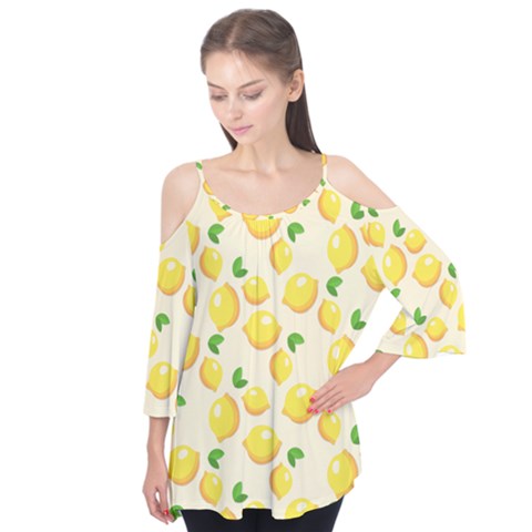 Fruits Template Lemons Yellow Flutter Tees by Pakrebo