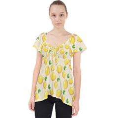 Fruits Template Lemons Yellow Lace Front Dolly Top by Pakrebo