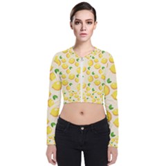 Fruits Template Lemons Yellow Long Sleeve Zip Up Bomber Jacket by Pakrebo