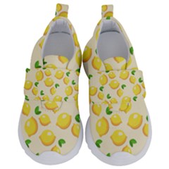 Fruits Template Lemons Yellow Kids  Velcro No Lace Shoes