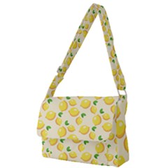 Fruits Template Lemons Yellow Full Print Messenger Bag by Pakrebo