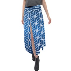 Mandala Flower Of Life Velour Split Maxi Skirt