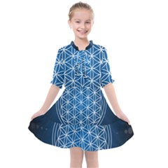 Mandala Flower Of Life Kids  All Frills Chiffon Dress