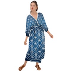 Mandala Flower Of Life Grecian Style  Maxi Dress