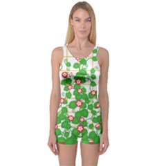 Flowering Vine Vine Ivy Flowers One Piece Boyleg Swimsuit by Pakrebo