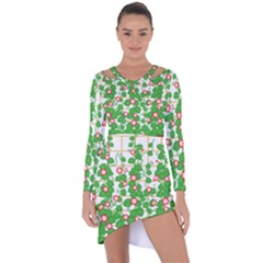 Flowering Vine Vine Ivy Flowers Asymmetric Cut-out Shift Dress by Pakrebo