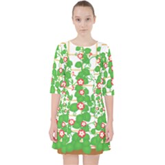 Flowering Vine Vine Ivy Flowers Pocket Dress by Pakrebo