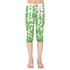 Flowering Vine Vine Ivy Flowers Kids  Capri Leggings  by Pakrebo