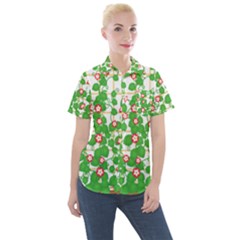 Flowering Vine Vine Ivy Flowers Women s Short Sleeve Pocket Shirt