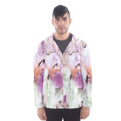 Iris Digital Painting Flower Pastel Men s Hooded Windbreaker by Pakrebo