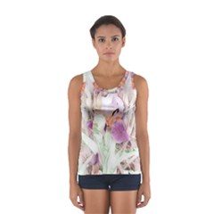 Iris Digital Painting Flower Pastel Sport Tank Top  by Pakrebo