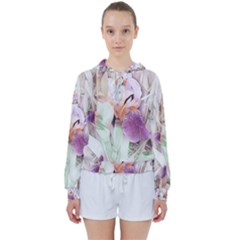 Iris Digital Painting Flower Pastel Women s Tie Up Sweat by Pakrebo