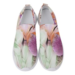 Iris Digital Painting Flower Pastel Women s Slip On Sneakers by Pakrebo