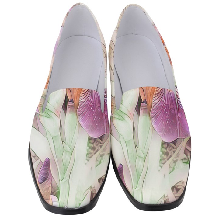 Iris Digital Painting Flower Pastel Women s Classic Loafer Heels