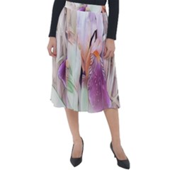 Iris Digital Painting Flower Pastel Classic Velour Midi Skirt  by Pakrebo