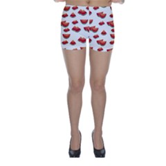 Summer Watermelon Pattern Skinny Shorts by Pakrebo