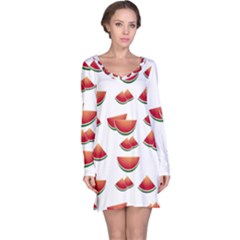 Summer Watermelon Pattern Long Sleeve Nightdress by Pakrebo