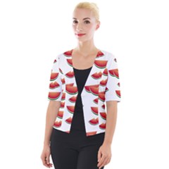 Summer Watermelon Pattern Cropped Button Cardigan by Pakrebo