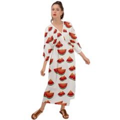 Summer Watermelon Pattern Grecian Style  Maxi Dress