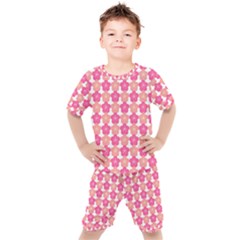 Sakura Flower Pattern Kids  Tee And Shorts Set by Pakrebo