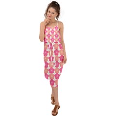 Sakura Flower Pattern Waist Tie Cover Up Chiffon Dress