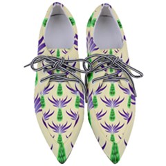 Thistles Purple Flora Flowering Women s Pointed Oxford Shoes