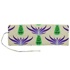 Thistles Purple Flora Flowering Roll Up Canvas Pencil Holder (m)