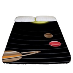 Solar System Planets Sun Space Fitted Sheet (king Size) by Pakrebo