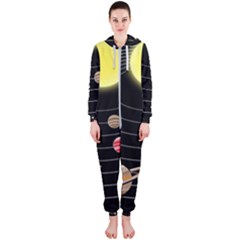 Solar System Planets Sun Space Hooded Jumpsuit (ladies)  by Pakrebo