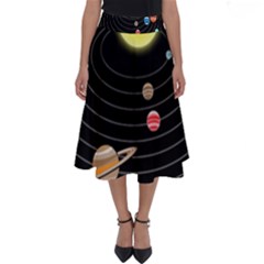 Solar System Planets Sun Space Perfect Length Midi Skirt by Pakrebo