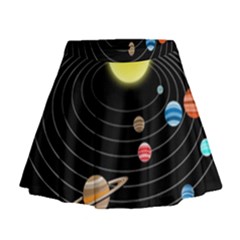 Solar System Planets Sun Space Mini Flare Skirt by Pakrebo