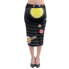 Solar System Planets Sun Space Midi Pencil Skirt by Pakrebo