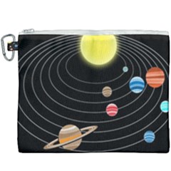 Solar System Planets Sun Space Canvas Cosmetic Bag (xxxl) by Pakrebo