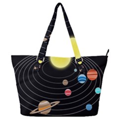 Solar System Planets Sun Space Full Print Shoulder Bag by Pakrebo