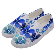 Watercolour Flowers Watercolor Men s Canvas Slip Ons by Pakrebo