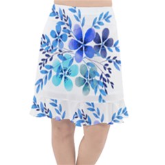 Watercolour Flowers Watercolor Fishtail Chiffon Skirt