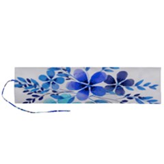 Watercolour Flowers Watercolor Roll Up Canvas Pencil Holder (l)