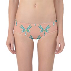 Turquoise Dragonfly Insect Paper Classic Bikini Bottoms by Pakrebo