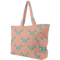 Turquoise Dragonfly Insect Paper Simple Shoulder Bag by Pakrebo