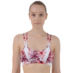 Watercolour Flowers Red Watercolor Line Them Up Sports Bra by Pakrebo