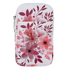 Watercolour Flowers Red Watercolor Waist Pouch (small)