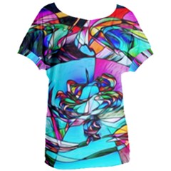 Abstract Flower Painting Women s Oversized Tee by Pakrebo