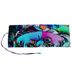 Abstract Flower Painting Roll Up Canvas Pencil Holder (s)