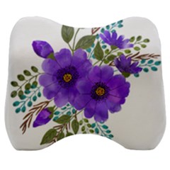 Watercolour Flowers Spring Floral Velour Head Support Cushion by Pakrebo