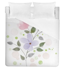 Spring Watercolour Flowers Duvet Cover (queen Size)