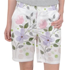 Spring Watercolour Flowers Pocket Shorts