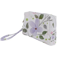 Spring Watercolour Flowers Wristlet Pouch Bag (small)