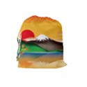 Mount Fuji Japan Lake Sun Sunset Drawstring Pouch (Large) View2