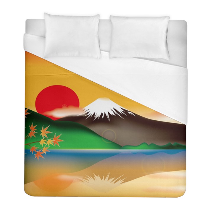 Mount Fuji Japan Lake Sun Sunset Duvet Cover (Full/ Double Size)